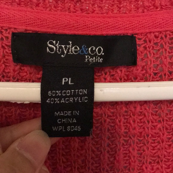 Style Co Womens Marled Knit Sweater Yellow Size Petite Large